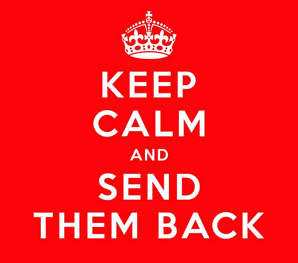 Keep Calm and Send Them Back – minimalist Keep Calm poster style